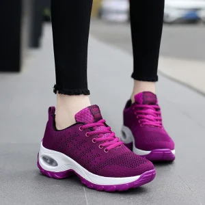 New Women’s Shoes Multi color Casual air Cushion Fly Weaving Sports Walking Shoes Breathable Sports Shoes Versatile Flat Shoes