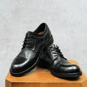 OEM Custom Men’s Solid Horsehide Upper Toe Lace up Oxford Shoes Goodyear Welt Sole Waterproof Breathable Comfort Anti Slippery