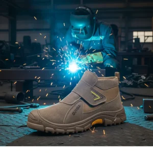 OEM Fast Delivery Faux Suede Rubber Bottom Safety Shoes Men’s Safety Work High Top Safety Boots Welder Boots