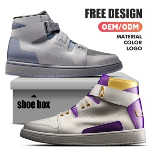 OEM ODM Custom High Top Sneakers Free Design Logo Color Material Customization Men’s Basketball Style Casual Shoes