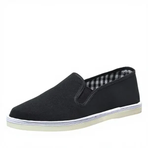 Old Beijing Men’s Head Cloth Shoes Summer Multi-Layer Sole Breathable Purely Handmade Soft-Soled Black Elastic Band Driving