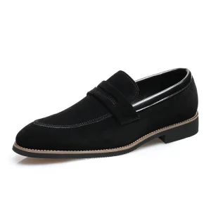 Oxford Suede Shoes for Men Brown Pointed Toe Loafers Winter Fashionable Slip On Oxfords Shoes Men