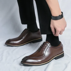 PU Leather Formal Oxford Business Fashion Men Wedding Shoes Pointed Oxford Shoes Men Casual Shoes