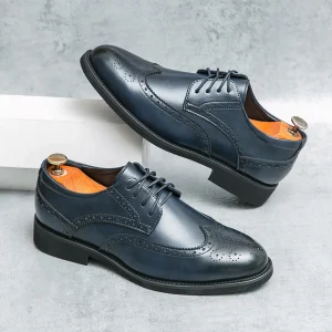 PU Leather Oxford Shoes for Men Lace up Dress Shoe Office Wear Men Formal Shoes