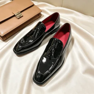 Patent Leather Shoes Men Genuine Leather Formal Shoes Luxury Business Dress Shoes for Gentleman Big Size EU 39 49