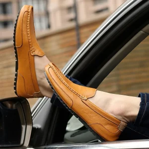 Plus Size Non slip Cowhide Men’s Dress Business Casual Genuine Leather Shoes Men Moccasins Shoes Breathable