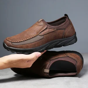 Plus-size Men’s Fashion Breathable Men’s Business Shoes Lazy Man Slip-On Single Shoes Casual