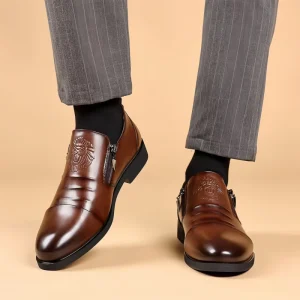 Pointed Derby Shoes, Business Casual, Height Increasing, Office, Italian PU Leather, Men’s Oxford Dress Shoes