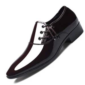 Half Leather Pointed Toe 38-49 Artificial PU EVA Rubber Black Size 46 Oxford Men’s Formal Light Weight Dress Shoes