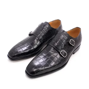 Popular Oxford Shoes Snake Pattern Black Handmade Leather Formal Men’s Shoes