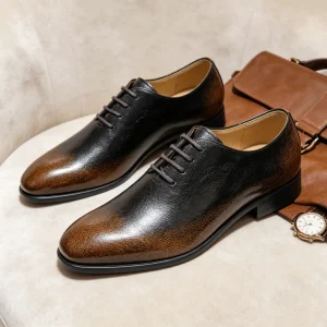 Premium Hand Burnished Men’s Oxford Dress Shoes Men Genuine Leather Formal Shoes Luxury Business Dress Shoes for Gentleman