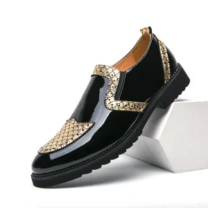 Prince Men’s Luxury Genuine Leather Formal Dress Shoes Casual Dress Oxfords Shoes for Wedding Party