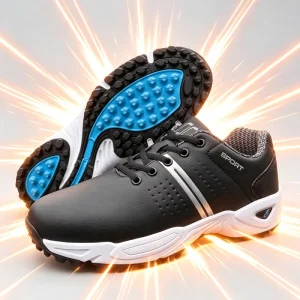 Professional Men’s Golf Shoes EVA Midsole Rubber Outsole Lightweight Breathable Shockproof All Season Golf Training Sneakers