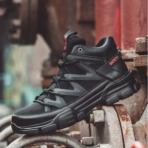 Puncture-proof Sport Safety Shoes Breathable Steel Toe Sneakers Workman Safety Footwear Protective Black Working Shoes