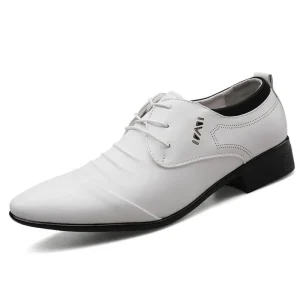 Purple Embroidered Lightweight Men’s Leather Formal Custom Pointed Toe Office Career Dress Shoes 38-48 Size Range