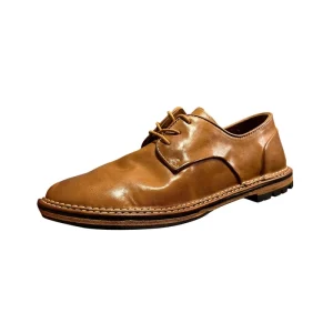 QLFashion men’s handmade derby shoes in horsehide genuine leather lace up casual with a soft breathable upper stylish