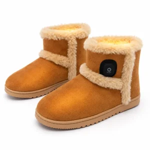 Rechargeable Heated Indoor Slipper Boots with Plush Lining Anti Slip Sole Adjustable Temperature OEM ODM Support