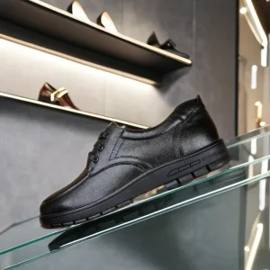 SOLID STONE Men’s Dress Shoes Working Shoes Lace-Up Anti-Static Slip Resistant Breathable Height Increasing Light Weight