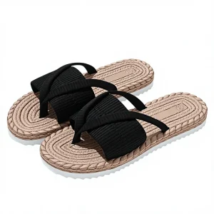Simple All-Match Flat-Soled Toe-Strap Lightweight Shock Absorption for Women’s Summer Casual Sandals Non-Slip Men’s