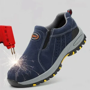 Slip-on Steel Safety Shoes Men Rubber Toe Anti-smashing Anti-piercing Nonslip Breathable Work Safety Shoes