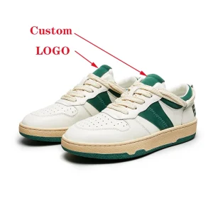 Sneakers Custom Genuine Leather Low Top Mens Basketball Style Skate Board Shoes