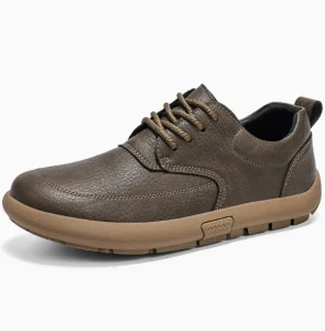 Soft Sole Walking Style Lace Up Breathable Shoes Men’s Casual PU Leather Sports Dress Shoes