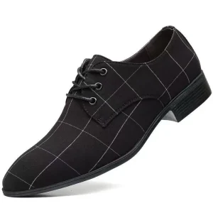 Spring Autumn Fujian Casual Business Wedding Shoes Men’s Genuine Leather Upper Lace-Up Anti-Slip Height Increasing Office Shoes