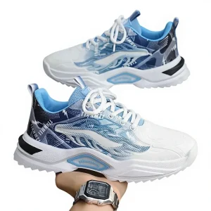 Spring Autumn Youth Men’s Running Casual Shoes Sneakers Breathable Mesh Synthetic Leather Upper Sporty Leisure Torre