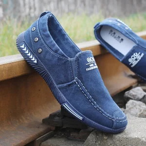 Spring Casual Breathable Slip On Soft Soled Canvas Shoes