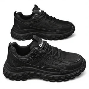 Spring Men’s Shoes New Black Sports Casual Work Office Waterproof Non Slip Wear Resistant Durable Safety Solid Breathable