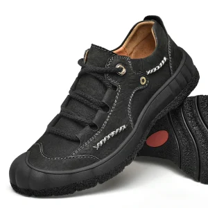 Spring Model Cowhide Oversized Walking Traveling Casual Men’s Shoes High Quality Anti collision Durable Outdoor Hiking Shoes