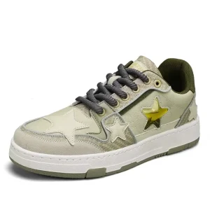 Spring New Product Chinese Style Printed Lace-up Casual Shoe Men Wearing Thick Soled Creative Design Board Shoes