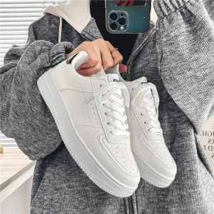 Spring Plus Size Breathable Casual White Sneakers Men’s Autumn Summer Skate Shoes for Teenagers Artificial Leather Upper