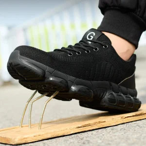 Stylish Comfortable Steel Toe Protective Men’s Winter Work Shoes Non slip Sneakers Anti smashing Industrial Air Sport Safety