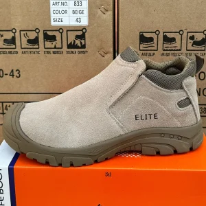 Suede Cowhide Steel Toe Dielectric Safety Shoes Work Boots Breathable Mesh Lining Rubber Outsole for Mens