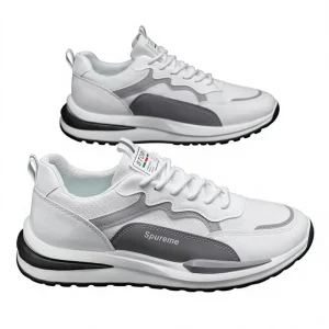 Summer Breathable Men’s Shoes New Mesh Sports Casual Running Student Torre Heightening Fashionable Artificial PU