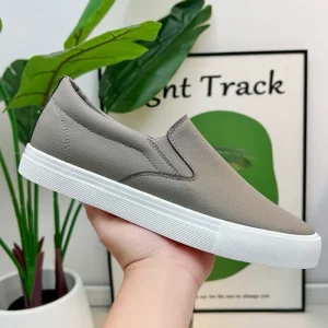 Summer Casual Men’s Slip on Shoes Work Shoes Student White Skate Shoes