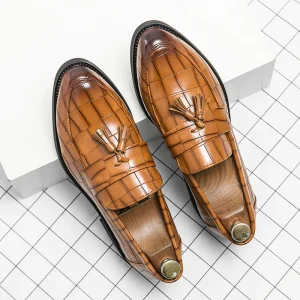 Summer Fashion Style Men’s Leather Dress Shoes Oxfords Business Loafer Shoes Wedding Party Shoes for Men