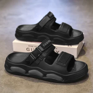 Summer Men’s Outdoor Classic Waterproof Anti slip Wear resistant Open Toe Printed Lightweight Beach Sandals Slippers