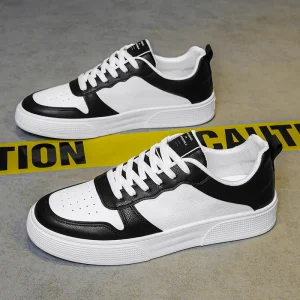 Summer Men’s Trendy White Breathable Thick-Soled Shoes for Sports and Leisure New Board Style Walkers with Daily Casual Wearing