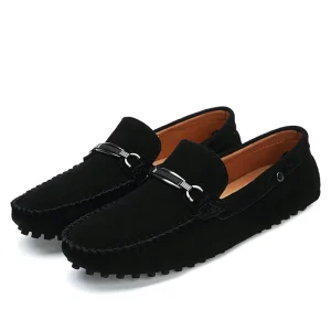 Summer New British Style Casual Business Cowhide Leather Shoes Loafers Men’s Trendy Genuine Leather Dad Shoes Lazy Shoes