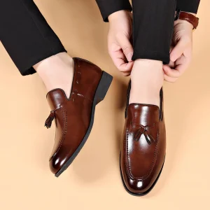 Summer New Pu Leather Shoes Men’s Large Size Business Dress Casual Shoes Wedding slip on Tassels Men’s Shoes