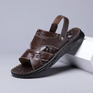 Summer beach shoes breathable men open toed flat soft soled sandals casual manufacturer in stock