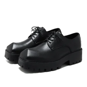 Thick Soled Rhinoceros Horn Derby Shoes Casual Retro Anti slip Wear resistant Office Wedding Dress Shoes