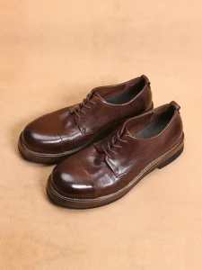 Three-Joint Lace-Up Oxford Derby Shoes British Business Casual Genuine Leather Solid Summer Thick Sole Office Career Men’s Dress