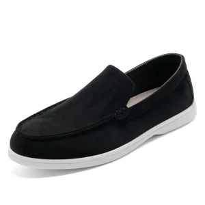 Top Grain Suede Leather Men’s Shoes Loafers Stylish Versatile Flats Driving Shoes for Daily Wear