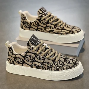 Trend Outdoor Light Men’s Walking Shoes Men’s Casual Running Shoes Breathable Weaving Flower Canvas Men’s Designer Shoes