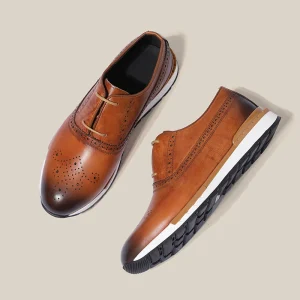 Trendy Italian Designer Men’s Oxford Casual Shoes Genuine Cowhide Leather Business Casual Shoes