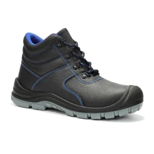 Unisex CE S1 SR FO Mid Cut Steel Toe Split Cow Leather Anti Slip Puncture Breathable Mesh Casual Safety Shoes Winter