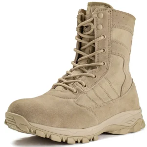 Unisex Winter Desert High Hiking Boots Steel Toe Safety Shoes Non Slip Rubber Outsole Puncture Proof EVA Genuine Leather